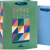 Hallmark Solid Gift Bag Assortment (8 Bags: 4 Medium 9″, 4 Large 13″) Blue, Green, Orange, Cheers, Stripes(Blue  Green  Orange)
