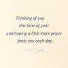 Hallmark Sympathy Card for Anniversary of Death (Caring Thoughts Never Stopped) for Widow, Widower, Friend(blue  peach  purple)