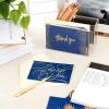 Hallmark Thank You Cards Assortment, Gold and Navy (120 Thank You Notes with Envelopes for Wedding, Bridal Shower, Baby Shower, Business, Graduation)(120 Blank Cards with Envelopes)