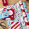 Hallmark Trendy Reversible Christmas Wrapping Paper for Kids (3 Rolls: 120 sq. ft. ttl) Dinosaurs, Koalas, Polar Bears, Penguins, Camels, Zebras, Stripes(Santa  Joy  Penguins  Snowflakes  Polka Dots  Stripes)