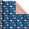 Hallmark Trendy Reversible Christmas Wrapping Paper for Kids (3 Rolls: 120 sq. ft. ttl) Dinosaurs, Koalas, Polar Bears, Penguins, Camels, Zebras, Stripes(Snowmen  Stripes  Trees  Skiing Santa  Zebras  Hedgehogs  Penguins)