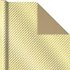 Hallmark White and Gold Wrapping Paper Rolls for Graduation, Birthday, Wedding, Bridal Shower, All Occasion – Brown Kraft Gift Wrap (Set of 3 Reversible Rolls: 75 sq. ft. ttl.)(Kraft Gold and White)