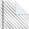 Hallmark White and Gold Wrapping Paper Rolls for Graduation, Birthday, Wedding, Bridal Shower, All Occasion – Brown Kraft Gift Wrap (Set of 3 Reversible Rolls: 75 sq. ft. ttl.)(Metallic White and Silver)