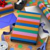 Hallmark Wrapping Paper Mini Roll – Orange, Blue, Pink and Green Stripes Gift Wrap Paper (1 Mini Roll: 40 sq. ft. ttl.) for Birthdays, Graduations, Mother’s Day, Any Occasion(Stripes)