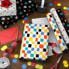 Hallmark Wrapping Paper Mini Rolls, 3-Pack (Stripes, Wildflowers, Pink Polka Dots) for Birthdays, Mother’s Day, Bridal Showers, Any Occasion – 45 Sq. Ft. Total(Checkered  Triangles  Starbursts)