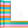 Hallmark Wrapping Paper Mini Rolls, 3-Pack (Stripes, Wildflowers, Pink Polka Dots) for Birthdays, Mother’s Day, Bridal Showers, Any Occasion – 45 Sq. Ft. Total(Rainbow Block Letters  Stripes  Exclamation Points)