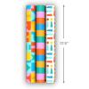 Hallmark Wrapping Paper Mini Rolls, 3-Pack (Stripes, Wildflowers, Pink Polka Dots) for Birthdays, Mother’s Day, Bridal Showers, Any Occasion – 45 Sq. Ft. Total(Rainbow Block Letters  Stripes  Exclamation Points)