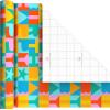 Hallmark Wrapping Paper Mini Rolls, 3-Pack (Stripes, Wildflowers, Pink Polka Dots) for Birthdays, Mother’s Day, Bridal Showers, Any Occasion – 45 Sq. Ft. Total(Rainbow Block Letters  Stripes  Exclamation Points)