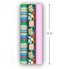 Hallmark Wrapping Paper Mini Rolls, 3-Pack (Stripes, Wildflowers, Pink Polka Dots) for Birthdays, Mother’s Day, Bridal Showers, Any Occasion – 45 Sq. Ft. Total(Stripes  Wildflowers  Pink Polka Dots)