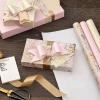 Hallmark Wrapping Paper Rolls for Birthday, Bridal Shower, Baby Shower, Gift Wrap Paper (Set of 6 Rolls: 180 sq. ft. ttl.) Butterflies, Gold Animal Print, Pink Flowers for All Occasions(Pink and Gold)