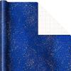 Hallmark Wrapping Paper Rolls for Graduation, Wedding, Birthday, Baby Shower, Bridal Shower – Foil Metallic Pastel Gift Wrap Paper (Set of 3 Reversible Rolls: 120 sq. ft. ttl.)(Navy Dots  Snowflakes  Stars)