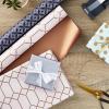 Hallmark Wrapping Paper Rolls for Graduation, Wedding, Birthday, Baby Shower, Bridal Shower – Foil Metallic Pastel Gift Wrap Paper (Set of 3 Reversible Rolls: 120 sq. ft. ttl.)(Navy  Blush  Mint)