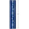 Hallmark Wrapping Paper Rolls for Graduation, Wedding, Birthday, Baby Shower, Bridal Shower – Foil Metallic Pastel Gift Wrap Paper (Set of 3 Reversible Rolls: 120 sq. ft. ttl.)(Navy Dots  Snowflakes  Stars)