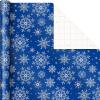 Hallmark Wrapping Paper Rolls for Graduation, Wedding, Birthday, Baby Shower, Bridal Shower – Foil Metallic Pastel Gift Wrap Paper (Set of 3 Reversible Rolls: 120 sq. ft. ttl.)(Navy Dots  Snowflakes  Stars)