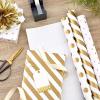 Hallmark Wrapping Paper Rolls for Weddings, Bridal Showers, Birthdays – Gold and White Gift Wrap Paper (Set of 3 Rolls: 105 sq. ft. ttl.) Metallic Striped and Polka Dot for All Occasions(White and Gold)