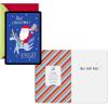 Hallmark and Venmo Christmas Cards (2 Cards with Envelopes) Santa with Unicorn, Rainbow Christmas Tree