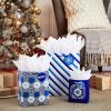 Image Arts Assorted Christmas Gift Bags Bulk – Blue Plaid, Snowman, Deer, Tree, Snowflakes (16 Bags: 6 Small 5″, 6 Medium 8″, 2 Large 11″, 2 XL 14″) for Holiday Parties, Hanukkah, Weddings(Holiday Gift Bags)