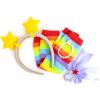 Rainbow Brite 6-Piece Set with adjustable Plush Backpack, Sparkle Star Headband, Rainbow Arm Warmers, Purple Bow Hair Tie, Sprite Bracelet. One size/Adults, Kids. Great for costumes, cosplay, dress up