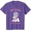 Rainbow Brite Be Kind To All Kinds Shy Violet & Bunny T-Shirt(Purple Heather)