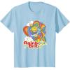 Rainbow Brite Wisp Sliding Down Rainbows Portrait T-Shirt(Baby Blue)