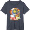 Rainbow Brite Wisp Sliding Down Rainbows Portrait T-Shirt(Heather Blue)