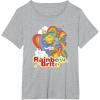 Rainbow Brite Wisp Sliding Down Rainbows Portrait T-Shirt(Heather Grey)