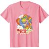 Rainbow Brite Wisp Sliding Down Rainbows Portrait T-Shirt(Pink)