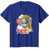 Rainbow Brite Wisp Sliding Down Rainbows Portrait T-Shirt(Royal Blue)