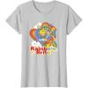 Rainbow Brite Wisp Sliding Down Rainbows Portrait T-Shirt(Silver Grey)