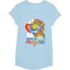 Rainbow Brite Woke Up Magical Vintage Rainbow Slide T-Shirt(Baby Blue)