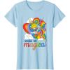 Rainbow Brite Woke Up Magical Vintage Rainbow Slide T-Shirt(Baby Blue)