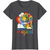Rainbow Brite Woke Up Magical Vintage Rainbow Slide T-Shirt(Dark Heather Grey)