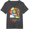 Rainbow Brite Woke Up Magical Vintage Rainbow Slide T-Shirt(Dark Heather Grey)