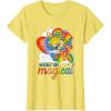 Rainbow Brite Woke Up Magical Vintage Rainbow Slide T-Shirt(Lemon Yellow)