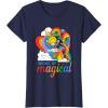 Rainbow Brite Woke Up Magical Vintage Rainbow Slide T-Shirt(Navy Blue)