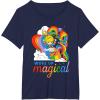 Rainbow Brite Woke Up Magical Vintage Rainbow Slide T-Shirt(Navy Blue)