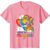 Rainbow Brite Woke Up Magical Vintage Rainbow Slide T-Shirt(Pink)