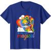 Rainbow Brite Woke Up Magical Vintage Rainbow Slide T-Shirt(Royal Blue)