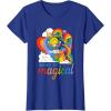 Rainbow Brite Woke Up Magical Vintage Rainbow Slide T-Shirt(Royal Blue)