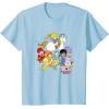 Rainbow Brite & Friends Vintage Color Kids And Sprites Group T-Shirt(Baby Blue)
