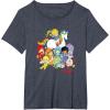 Rainbow Brite & Friends Vintage Color Kids And Sprites Group T-Shirt(Heather Blue)