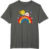 Rainbow Brite & Sprite Vintage Rainbow And Stars Portrait T-Shirt(Asphalt Grey)