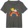 Rainbow Brite & Sprite Vintage Rainbow And Stars Portrait T-Shirt(Asphalt Grey)