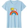 Rainbow Brite & Sprite Vintage Rainbow And Stars Portrait T-Shirt(Baby Blue)
