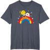 Rainbow Brite & Sprite Vintage Rainbow And Stars Portrait T-Shirt(Heather Blue)