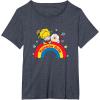 Rainbow Brite & Sprite Vintage Rainbow And Stars Portrait T-Shirt(Heather Blue)