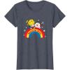 Rainbow Brite & Sprite Vintage Rainbow And Stars Portrait T-Shirt(Heather Blue)