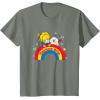 Rainbow Brite & Sprite Vintage Rainbow And Stars Portrait T-Shirt(Olive Heather)