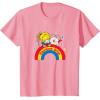 Rainbow Brite & Sprite Vintage Rainbow And Stars Portrait T-Shirt(Pink)