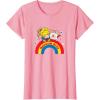 Rainbow Brite & Sprite Vintage Rainbow And Stars Portrait T-Shirt(Pink)